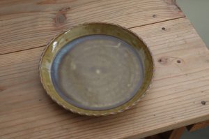 画像1: ネギシ製陶/縁取り皿 6寸（飴)