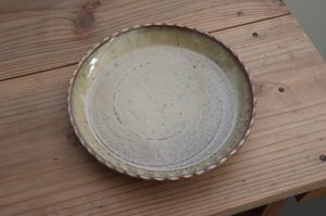 画像1: ネギシ製陶/縁取り皿 6寸（糖白)