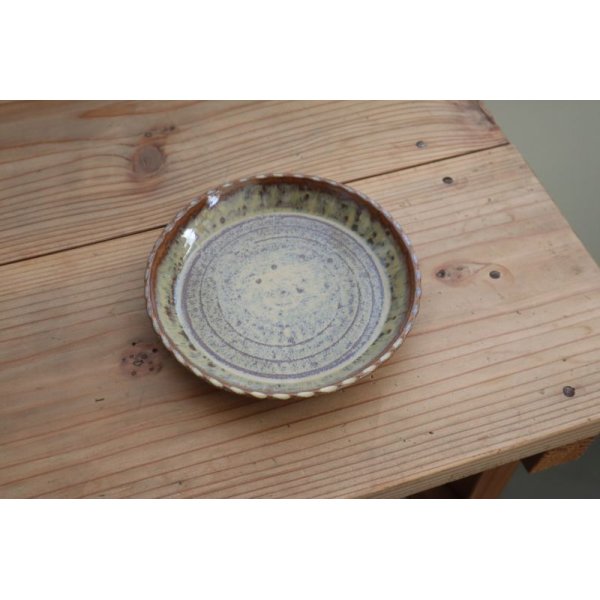 画像1: ネギシ製陶/縁取り皿 5寸（糖白) (1)