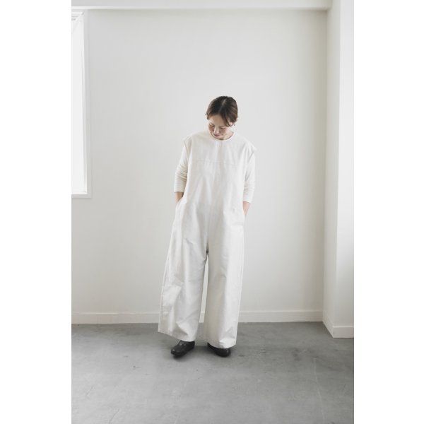 画像8: iotto / frill salopette  ivory (8)