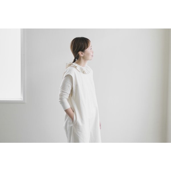 画像1: iotto / frill salopette  ivory (1)